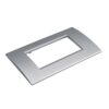 Placca Plastica Quadrata MBL 4M Grigio Compatibile Bticino Living BLN89406