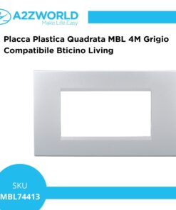 Placca Plastica Quadrata MBL 4M Grigio Compatibile Bticino Living BLN89406