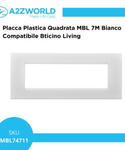 Placca Plastica Quadrata MBL 7M Bianco Compatibile Bticino Living BLN89701