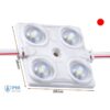 Modulo Mattone LED 4 SMD 2835 Colore Rosso 12V 1,5W IP68 Con Lente Ingrandimento 160 Gradi SKU-5131