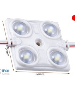 Modulo Mattone LED 4 SMD 2835 Colore Rosso 12V 1,5W IP68 Con Lente Ingrandimento 160 Gradi SKU-5131