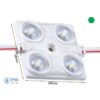 Modulo Mattone LED 4 SMD 2835 Colore Verde 12V 1,5W IP68 Con Lente Ingrandimento 160 Gradi SKU-5133