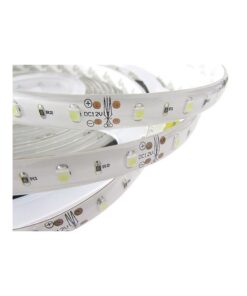 24V Bobina Striscia LED 5 Metri 300 SMD 3528 Bianco Freddo Tagliabile IP65 Biadesivo per Camion Barca
