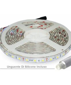 Bobina Striscia Led 300 SMD 5050 12V 10,8W/M Caldo 3000K IP65 Impermeabile 5 Metri Unguente Di Silicone Incluso SKU-212149