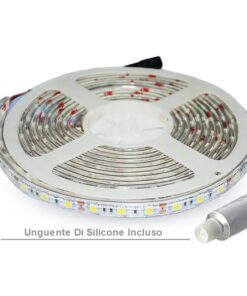 Bobina Striscia Led 300 SMD 5050 12V 10,8W/M Neutro 4000K IP65 Impermeabile 5 Metri Unguente Di Silicone Incluso SKU-212150