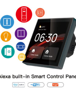 Pannello di Controllo Smart Home, Alexa Incorporato, Touchscreen 4", Automatizione per Prodotti Tuya Smart Life, Hub Zigbee 3.0 Incorporato e Gateway BLE SIG Mesh, 86X86mm, da Incasso Scatola 502