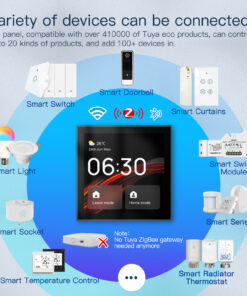 Pannello di Controllo Smart Home, Alexa Incorporato, Touchscreen 4", Automatizione per Prodotti Tuya Smart Life, Hub Zigbee 3.0 Incorporato e Gateway BLE SIG Mesh, 86X86mm, da Incasso Scatola 502