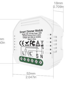 Interruttore WIFI 2.4G Triac Dimmer Taglio di Fase, APP TUYA, Smart Life 1A AC 220V 50/60HZ 150W SH105