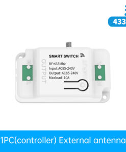 Centralina Ricevitore Wireless Installazione Interruttore Senza Cavi 10A RF 433MHz AC 85V-240V IP20 Bianco 70X43X27mm