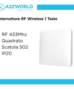Interruttore RF Wireless Telecomando Senza Batteria 1 Tasto RF 433MHz Generatore Corrente Automatico 1 Tasto Quadrato Per Scatola 502 IP20 Bianco