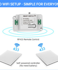 Interruttore RF Wireless Telecomando Senza Batteria 1 Tasto RF 433MHz Generatore Corrente Automatico 1 Tasto Quadrato Per Scatola 502 IP20 Bianco