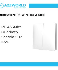 Interruttore RF Wireless Telecomando Senza Batteria 2 Tasti RF 433MHz Generatore Corrente Automatico 2 Tasti Quadrato Per Scatola 502 IP20 Bianco