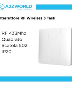Interruttore RF Wireless Telecomando Senza Batteria 3 Tasti RF 433MHz Generatore Corrente Automatico 3 Tasti Quadrato Per Scatola 502 IP20 Bianco