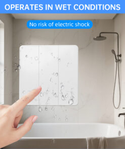 Interruttore RF Wireless Telecomando Senza Batteria 3 Tasti RF 433MHz Generatore Corrente Automatico 3 Tasti Quadrato Per Scatola 502 IP20 Bianco