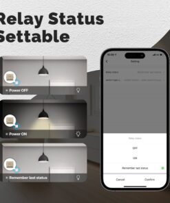 Relè Passo Passo Mini Interruttore Matter WiFi 2.4G, 10A TUYA, Compatibile Apple Home, Google Home, Alexa, SmartThings, 2200W, AC 90-250V 50/60Hz, 40x40x18mm, IP20