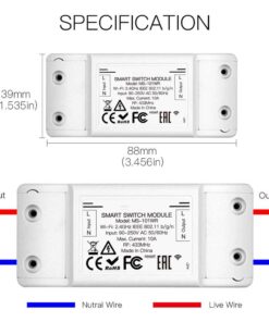 Interruttore WIFI 2.4G + RF 433MHz 10A TUYA, Smart Life 10A AC 90-250V 50/60HZ 2200W