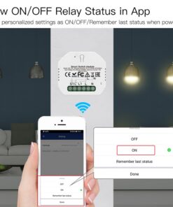 Relè Passo Passo Interruttore WiFi 2.4G + BLE + RF 433MHz, 3 in 1, 10A Bluetooth BLE Mesh, TUYA, Compatibile Smart Life, 2200W, AC 90-250V 50/60Hz, 53x48x18mm IP20 SH104