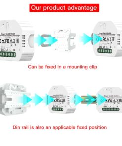 Relè Passo Passo Interruttore WiFi 2.4G + BLE + RF 433MHz, 3 in 1, 10A Bluetooth BLE Mesh, TUYA, Compatibile Smart Life, 2200W, AC 90-250V 50/60Hz, 53x48x18mm IP20 SH104