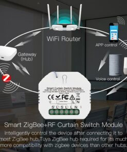 Modulo Tapparelle ZigBee 3.0 + RF 433MHz, TUYA, Smart Life, 2A, AC 90-250V, 50/60HZ, 500W, 52X47X18mm, IP20, SHZ108ZR