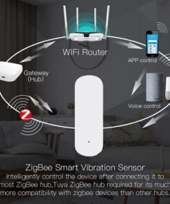 Sensore Vibrazione, ZigBee 3.0, TUYA, Smart Life, 3V Con Pile AAA, 69X24X20mm, IP20, SHZ3431