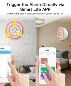 Sirena Allarme ZigBee Protocollo ZigBee 3.0 TUYA, Smart Life, Sonoro e Visivo, 5V 1A IP20,68X68X33mm