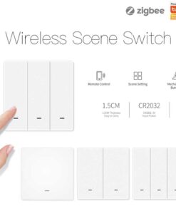 Telecomando Interruttore Protocollo ZigBee 3.0, 2 Tasti, TUYA, Smart Life 3V Con Pile CR2032, Bianco