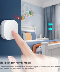 Telecomando Interruttore Magnetico Slim Quadrata , Protocollo ZigBee 3.0, TUYA, Smart Life 3V Con Pile CR2032, Bianco