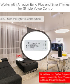 Centralina Led Controller, 6A/Canali, ZigBee 3.0, RGB+CCT, Max 12V e 24V, 15A, 2X100W, TUYA, Smart Life, 100X45X35mm, IP20