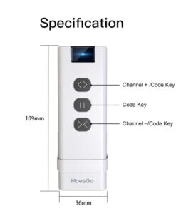 Telecomando Wireless RF 433MHz per Tende e Tapparelle Elettriche, 3 Tasti Per 1 Scena, APP Tuya/Smart Life, Alimentazione a Batteria LR23A (Esclusa), Design Compatto 109x36mm SH1901