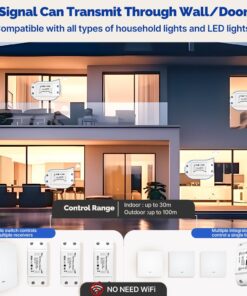 Telecomando Interruttore 1 Tasto, RF 433MHz, TUYA, Smart Life, 3V Con Pile CR2032, 86x86x16mm, IP20, SH4491