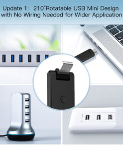 Telecomando USB Smart Controller Remote WIFI IR RF433 RF315 WIFI,IR,RF433,RF315 TUYA, Smart Life 5V USB IP20 114X30X10mm