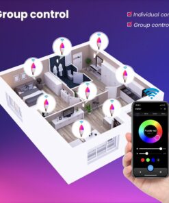 Lampada Led Matter E14, RGB+CW, Matter WIFI 2.4G TUYA, Smart Life, Apple Home, Google Home, Alexa, SmartThings, AC 90-250V, 50/60HZ, 6W, 37X106mm, IP20, MU11406