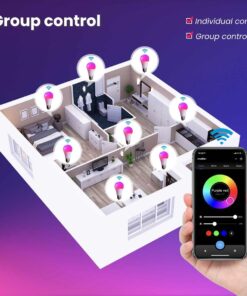 Lampada Led Matter E27, RGB+CW, Matter WIFI 2.4G TUYA, Smart Life, Apple Home, Google Home, Alexa, SmartThings AC 90-250V, 50/60HZ, 9W, 60X117mm, IP20, MU12709