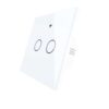 Interruttore Da Parete Touch 2 Tasti, WIFI 2.4G Matter, TUYA, Smart Life,Apple Home, Google Home, Alexa, SmartThings, 10A, AC 90-250V, 50/60HZ, 86X86X30mm, IP20, Bianco