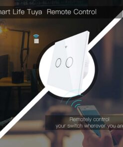Interruttore Da Parete Touch 2 Tasti, WIFI 2.4G Matter, TUYA, Smart Life,Apple Home, Google Home, Alexa, SmartThings, 10A, AC 90-250V, 50/60HZ, 86X86X30mm, IP20, Bianco