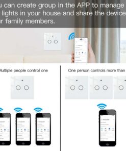 Interruttore Da Parete Touch 2 Tasti, WIFI 2.4G Matter, TUYA, Smart Life,Apple Home, Google Home, Alexa, SmartThings, 10A, AC 90-250V, 50/60HZ, 86X86X30mm, IP20, Bianco