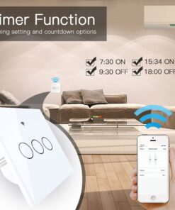 Interruttore Da Parete Touch 3 Tasti, WIFI 2.4G Matter, TUYA, Smart Life, Apple Home, Google Home, Alexa, SmartThings, 10A, AC 90-250V, 50/60HZ, 86X86X30mm, IP20, Bianco
