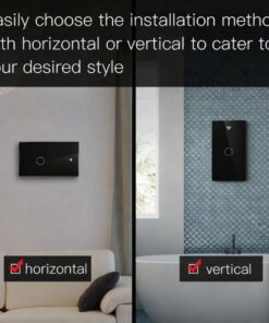 Interruttore Da Incasso Scatola 503, Touch Nero, WIFI 2.4G Matter, TUYA, Smart Life,Apple Home, Google Home, Alexa, SmartThings, 10A, AC 90-250V, 50/60HZ, 120X72X38mm, IP20,Disponibili 1,2,3 Tasti (1 Tasto)