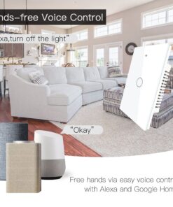 Interruttore Da Parete Touch 1 Tasto, WIFI 2.4G Matter, TUYA, Smart Life,Apple Home, Google Home, Alexa, SmartThings, 10A, AC 90-250V, 50/60HZ, 120X72X38mm, IP20, Bianco