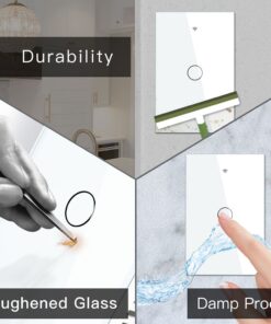 Interruttore Da Parete Touch 1 Tasto, WIFI 2.4G Matter, TUYA, Smart Life,Apple Home, Google Home, Alexa, SmartThings, 10A, AC 90-250V, 50/60HZ, 120X72X38mm, IP20, Bianco