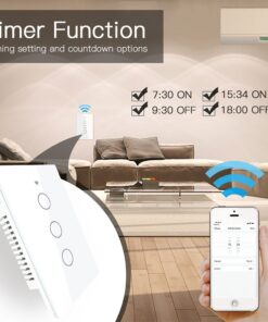 Interruttore Da Parete Touch 3 Tasti, WIFI 2.4G Matter, TUYA, Smart Life,Apple Home, Google Home, Alexa, SmartThings, 10A, AC 90-250V, 50/60HZ, 120X72X38mm, IP20, Bianco