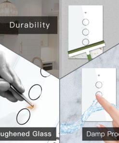 Interruttore Da Parete Touch 3 Tasti, WIFI 2.4G Matter, TUYA, Smart Life,Apple Home, Google Home, Alexa, SmartThings, 10A, AC 90-250V, 50/60HZ, 120X72X38mm, IP20, Bianco