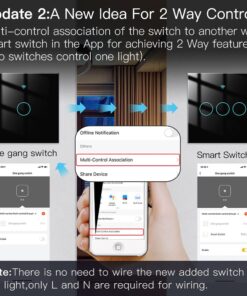 Interruttore Da Parete Touch 1 Tasto, WIFI 2.4G+BLE+RF 433MHz , Bluetooth BLE Mesh TUYA, Smart Life, 10A, AC 90-250V, 50/60HZ, 86X86X30mm Per Scatola 502, IP20, Nero, SH9441B