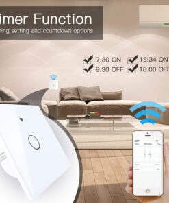 Interruttore Da Parete Touch 1 Tasto, WIFI+BLE+RF, WIFI 2.4G, RF 433MHz, Bluetooth BLE Mesh TUYA, Smart Life, 10A, AC 90-250V, 50/60HZ, 86X86X30mm Per Scatola 502, IP20, Bianco, SH9441W