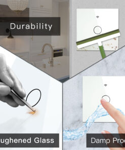 Interruttore Da Parete Touch 1 Tasto, WIFI+BLE+RF, WIFI 2.4G, RF 433MHz, Bluetooth BLE Mesh TUYA, Smart Life, 10A, AC 90-250V, 50/60HZ, 86X86X30mm Per Scatola 502, IP20, Bianco, SH9441W