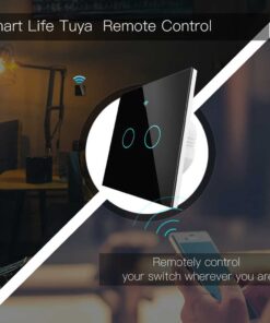 Interruttore Da Parete Touch 2 Tasti, WIFI 2.4G+BLE+RF 433MHz, Bluetooth BLE Mesh TUYA, Smart Life, 10A, AC 90-250V, 50/60HZ, 86X86X30mm Per Scatola 502, IP20, Nero, SH9442B