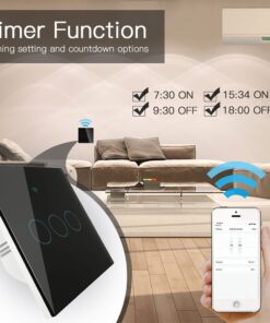 Interruttore Da Parete Touch 3 Tasti, WIFI 2.4G+BLE+RF 433MHz, Bluetooth BLE Mesh TUYA, Smart Life, 10A, AC 90-250V, 50/60HZ, 86X86X30mm Per Scatola 502, IP20, Nero, SH9443B