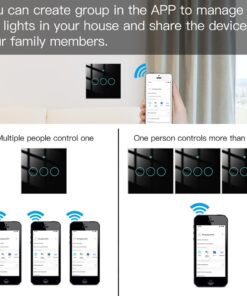 Interruttore Da Parete Touch 3 Tasti, WIFI 2.4G+BLE+RF 433MHz, Bluetooth BLE Mesh TUYA, Smart Life, 10A, AC 90-250V, 50/60HZ, 86X86X30mm Per Scatola 502, IP20, Nero, SH9443B