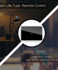 Interruttore Da Parete Touch 1 Tasto, WIFI 2.4G+BLE+RF 433MHz, Bluetooth BLE Mesh TUYA, Smart Life, 10A, AC 90-250V, 50/60HZ, 120X72X38mm Per Scatola 503, IP20, Nero, SH9551B