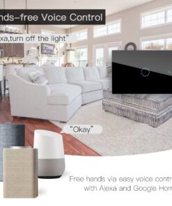 Interruttore Da Parete Touch 1 Tasto, WIFI 2.4G+BLE+RF 433MHz, Bluetooth BLE Mesh TUYA, Smart Life, 10A, AC 90-250V, 50/60HZ, 120X72X38mm Per Scatola 503, IP20, Nero, SH9551B